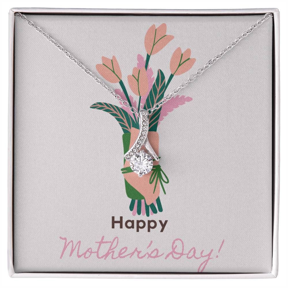 Mother’s Day Gift Alluring Beauty Necklace Floral Design 14k White Gold 18k Gold Finish