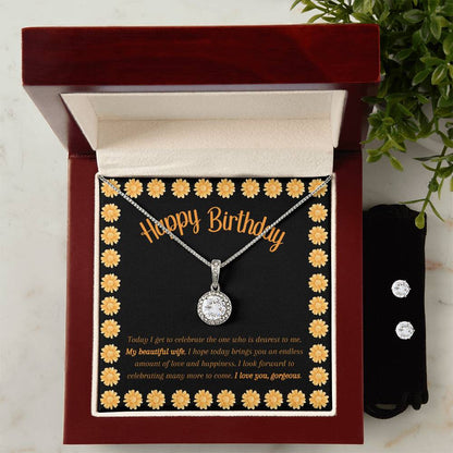 Radiant Embrace: Eternal Hope Necklace and Earring  Birthday Set