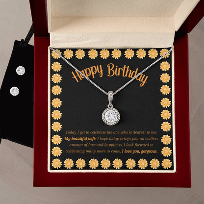 Radiant Embrace: Eternal Hope Necklace and Earring  Birthday Set