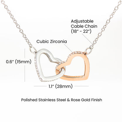 Interlocking Hearts Necklace Gift For Her