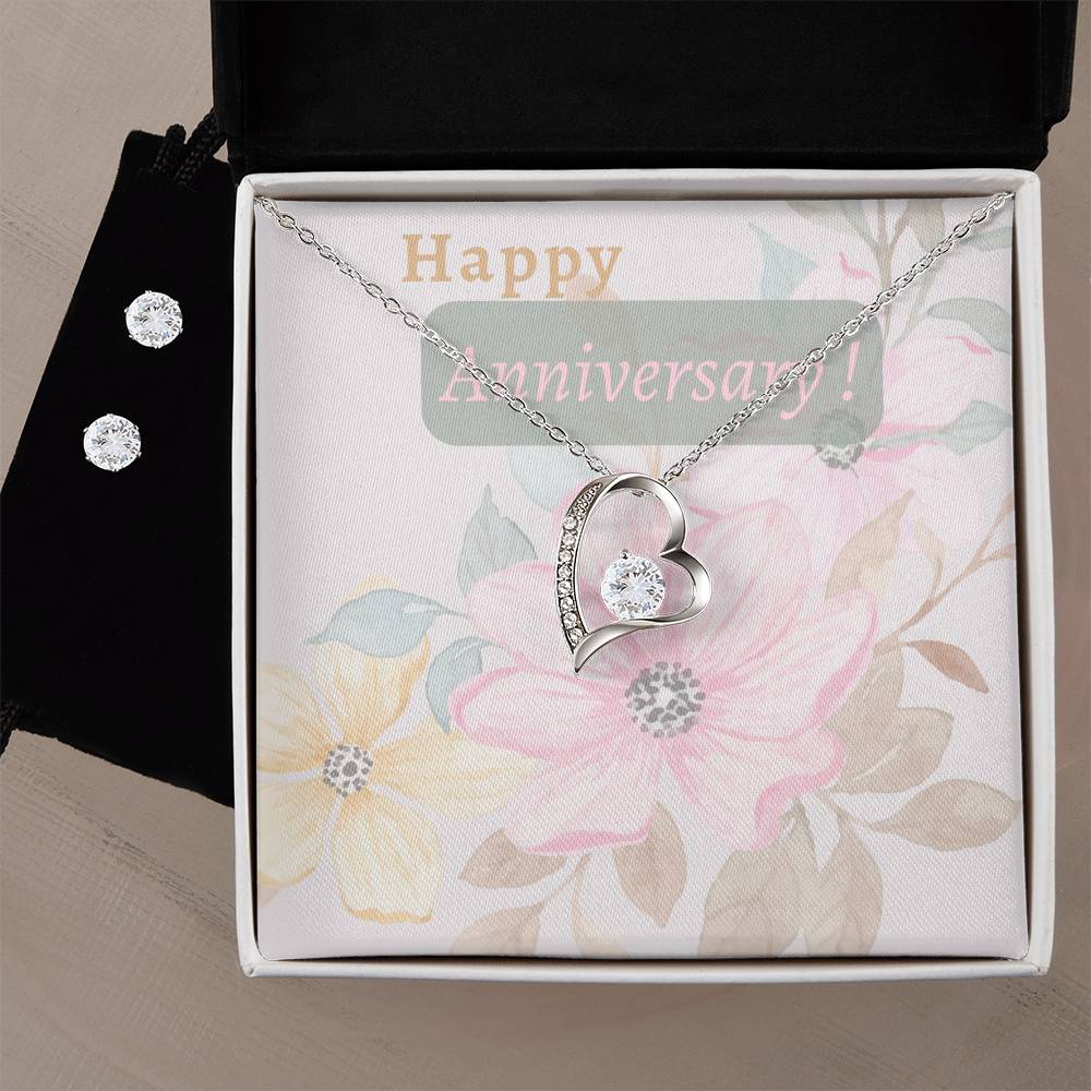 Anniversary Forever Love Necklace and Earring Gift Set