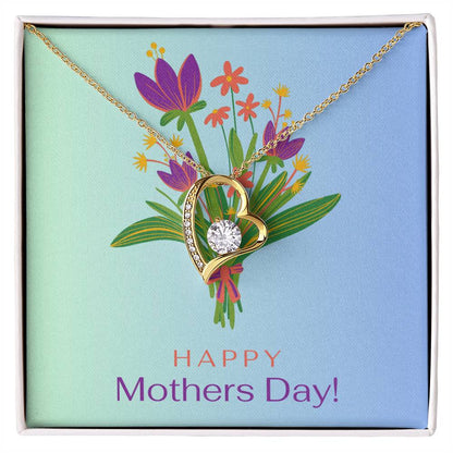 Mother's Day  Forever Love Necklace and Sweetest Devotion Bouquet  Customizable Gift Set